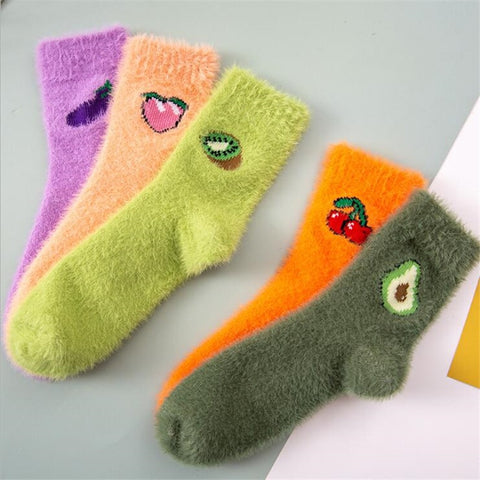 Fuzzy Fruit Socks