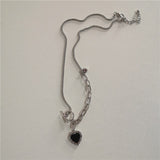 Silver Hearts Necklace Set