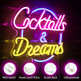 Cocktails & Dream Light Sign