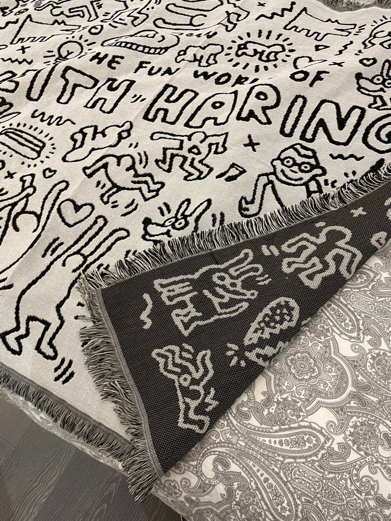 Keith Haring Throw Blanket – White Market