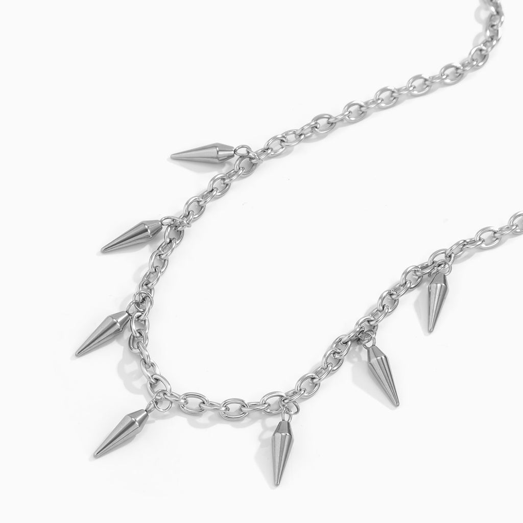 Stainless Steel Spiked Chain – White Market