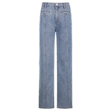 Retro Five Pointed Star Straight Leg Jeans