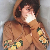 Floral Embroidered Oversized Hoodie