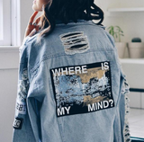 "Where Is My Mind?" Ripped Denim Jacket