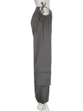 Low Waisted Tie Up Cargo Pants