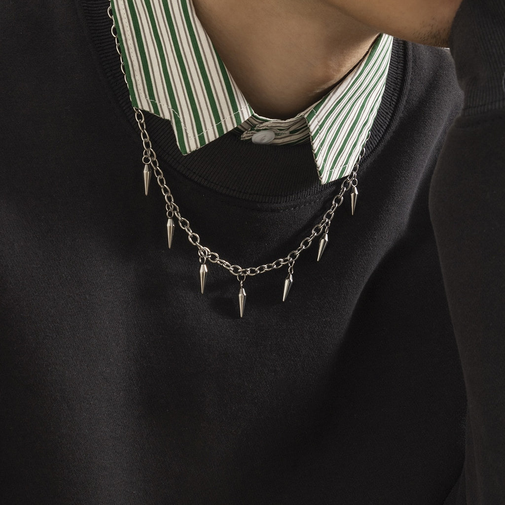 Stainless Steel Spiked Chain – White Market