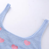 Embroidered Heart Knit Top