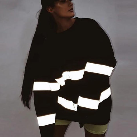 3M Reflective Striped Oversized Pullover