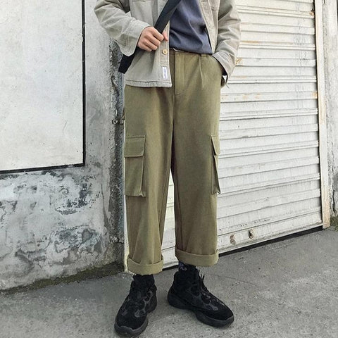 Vintage Wide Leg Cargo Pants