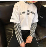 Camp Firewood 1981 Two Faux Layered Long Sleeve