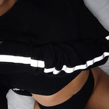 3M Reflective Striped Cropped Pullover