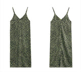 Green Leopard Slip Dress