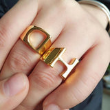 Personalized Gold Initial Ring