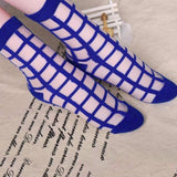 Sheer Grid Socks