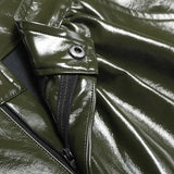 Army Green Leather Pants
