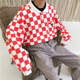 Checkerboard Long Sleeve Polo