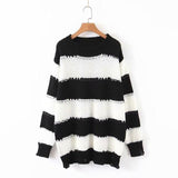 Distressed Striped Sweater