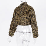 Leopard Zip Up Sweater