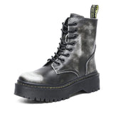 Genuine Leather Combat Platform Boots