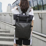 Faux Leather Oxford Backpack