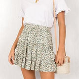 Ruffled Floral Mini Skirt