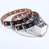 Vegan Leather Belt With Chain