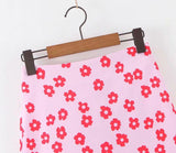 Pink Floral Mini Skirt