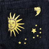 Sun Moon Stars High Waisted Jeans