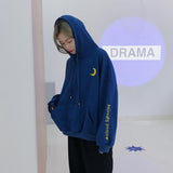 Crescent Moon Embroidered Hoodie