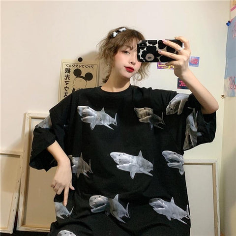 Oversized Shark Tee