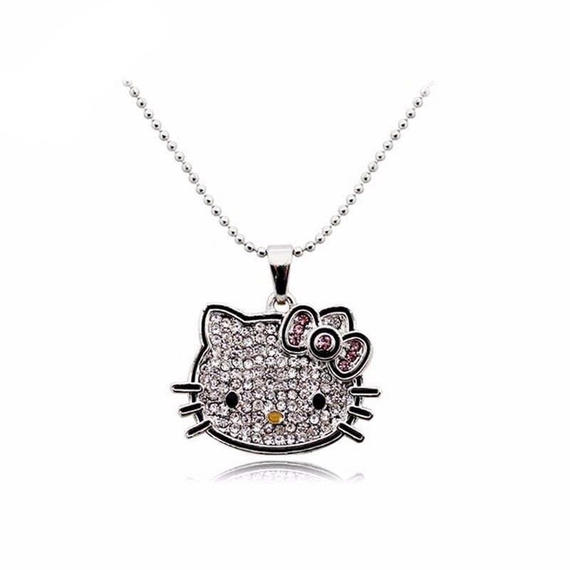 CZ Diamond Hello Kitty Necklace – White Market