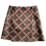 Vintage Plaid A-line Mini Skirt