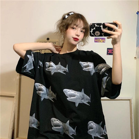 Oversized Shark Tee