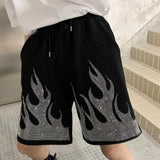 Rhinestone Flame Shorts