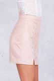 Lace Up Suede Pencil Skirt