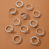 Silver Ring Set 13pcs