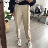 Center Pleated High Waisted Trousers