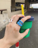 Hand-painted Solid Color Irregular Rings