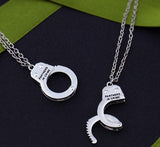 Partners In Crime Handcuff Necklaces (2Pc Set)