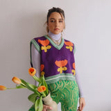 Floral Knit Vest