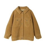 Turndown Collar Wool Button Up Jacket