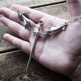 Hand With Sword Necklace