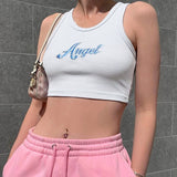 Embroidered Angel Crop Top