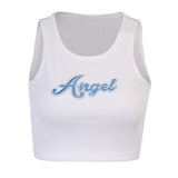 Embroidered Angel Crop Top