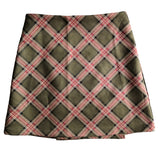 Vintage Plaid A-line Mini Skirt