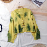 Tie Dye Safety Pin Cardigan Sweater