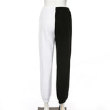 Black White Split Trousers