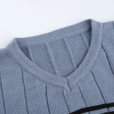 Striped V Neck Oversized Sweater