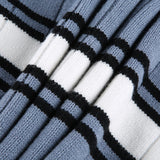 Striped V Neck Oversized Sweater