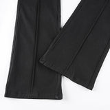 Pleated Bell Bottom Trousers